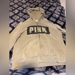 Victoria's Secret PINK Taupe Zip-Up Jacket